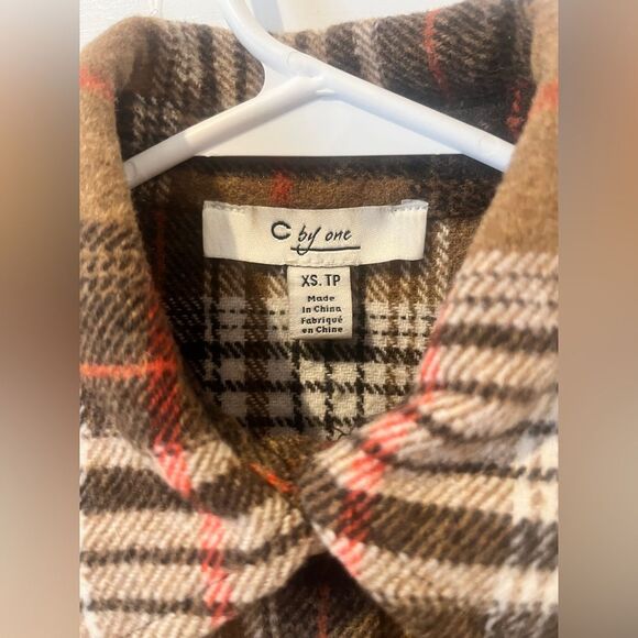 C by One Plaid Shacket 100% Synthetic Wool Size XS - Picture 3 of 8